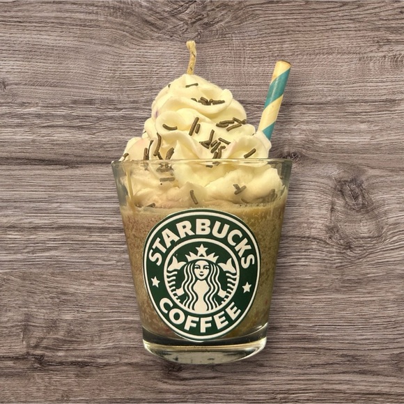 Starbucks Coffee Candle with Cream Topping - Brown-Handmade - Picture 3 of 5
